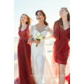 Different Styles Tulle Maxi Long Dark Red Burgundy Bridesmaid Dresses